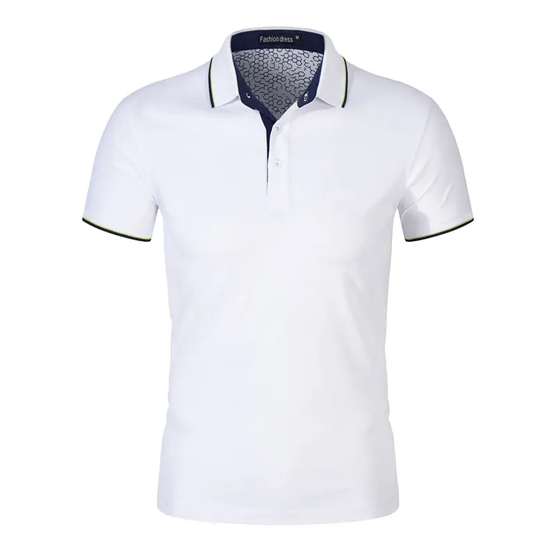 Blue Color Lapel Polo Shirt with Embroidered Logo for Men & Women