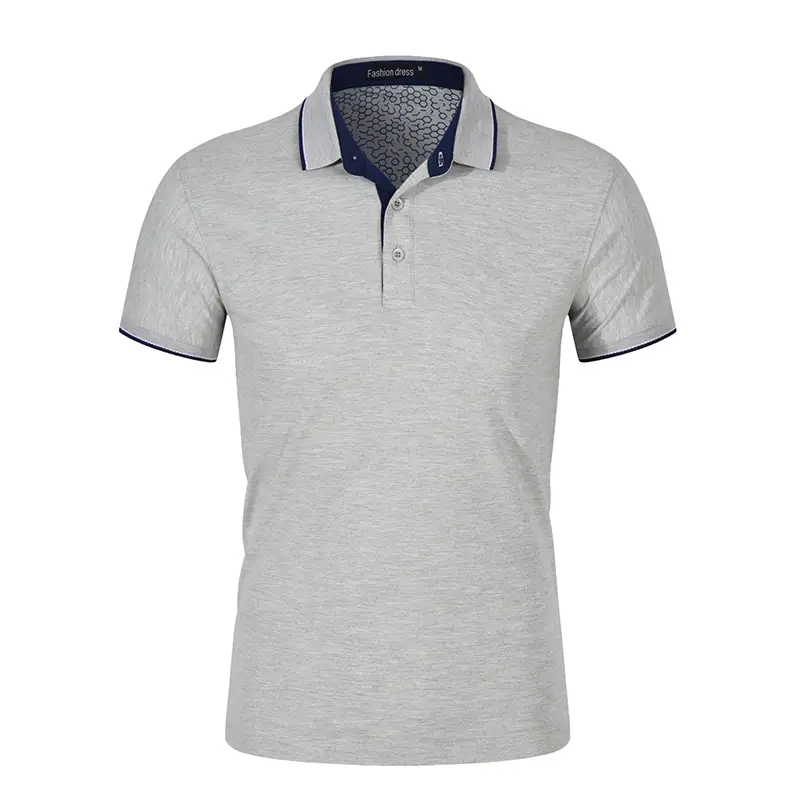 Blue Color Lapel Polo Shirt with Embroidered Logo for Men & Women - Image 3