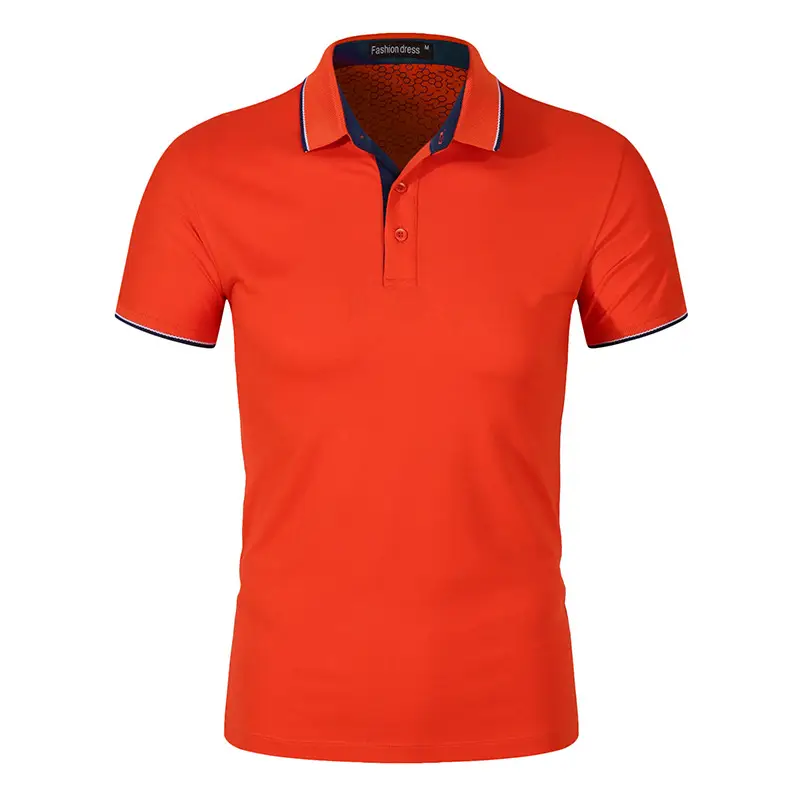 Blue Color Lapel Polo Shirt with Embroidered Logo for Men & Women - Image 7