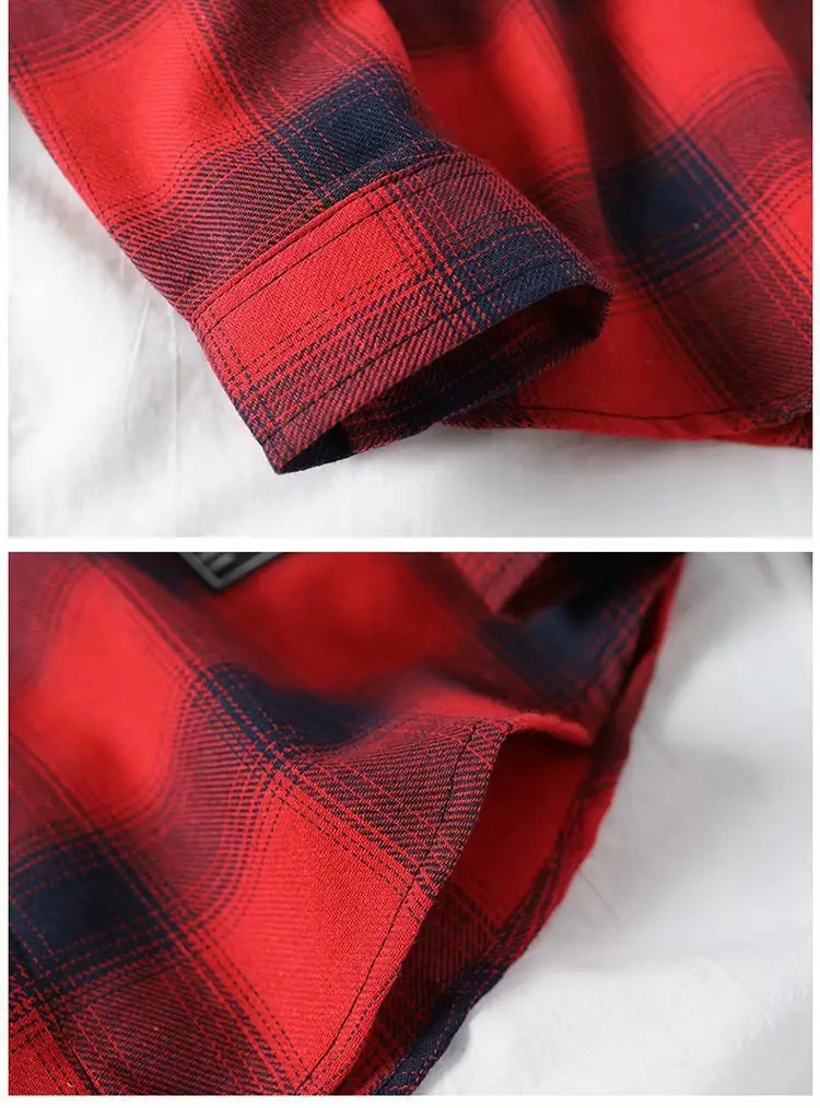 Men's Yellow Plaid Long Sleeve Shirt Korean Style — feature 14
