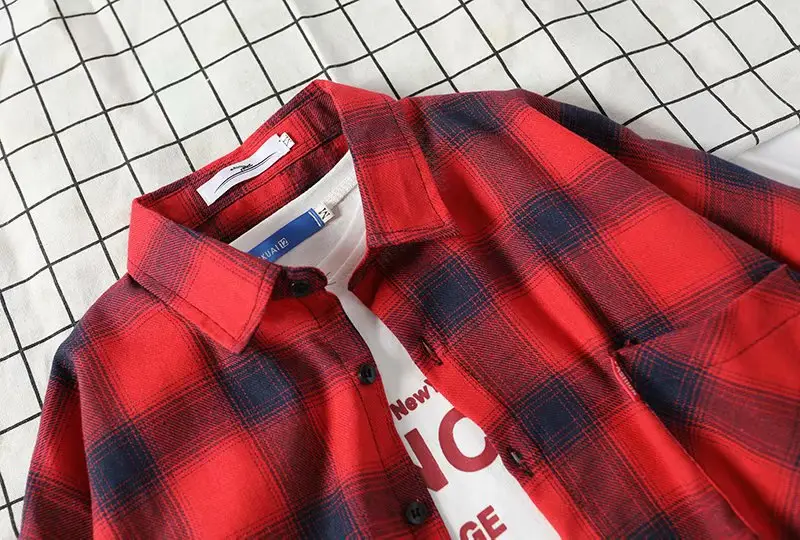 Men's Yellow Plaid Long Sleeve Shirt Korean Style — feature 21