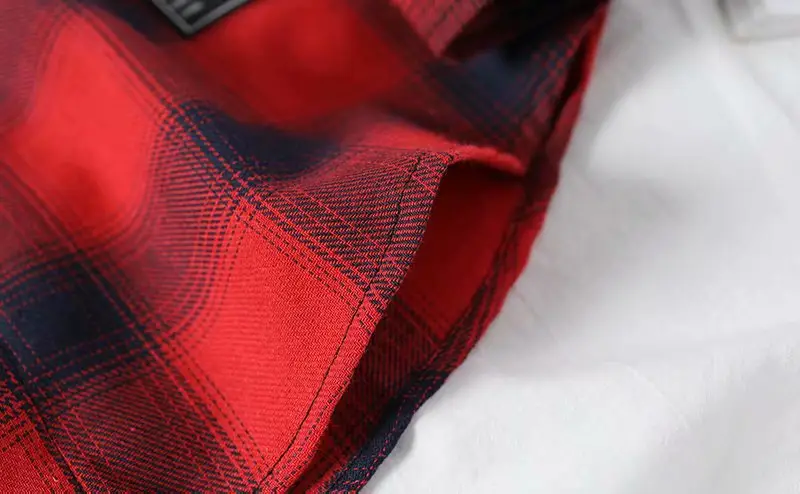 Men's Yellow Plaid Long Sleeve Shirt Korean Style — feature 23
