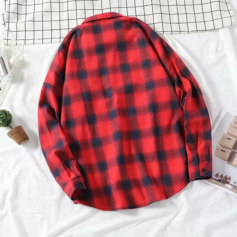 Men's Yellow Plaid Long Sleeve Shirt Korean Style — feature 25