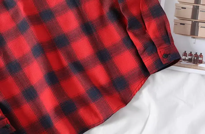 Men's Yellow Plaid Long Sleeve Shirt Korean Style — feature 27