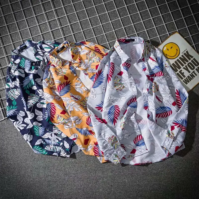 Vintage Hong Kong Style Floral Long Sleeve Shirt for Men - Image 5