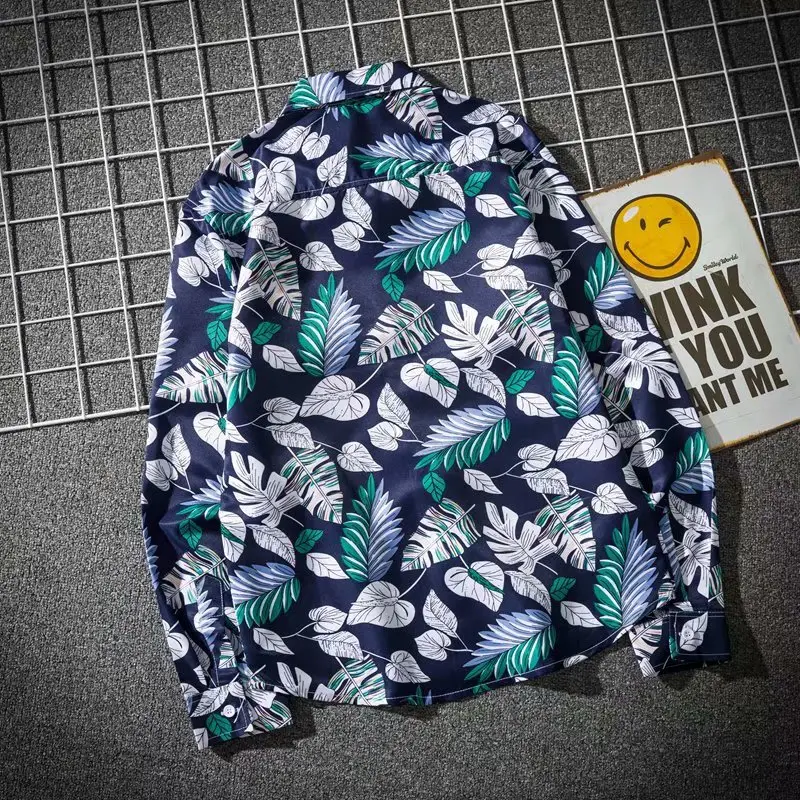 Vintage Hong Kong Style Floral Long Sleeve Shirt for Men - Image 6
