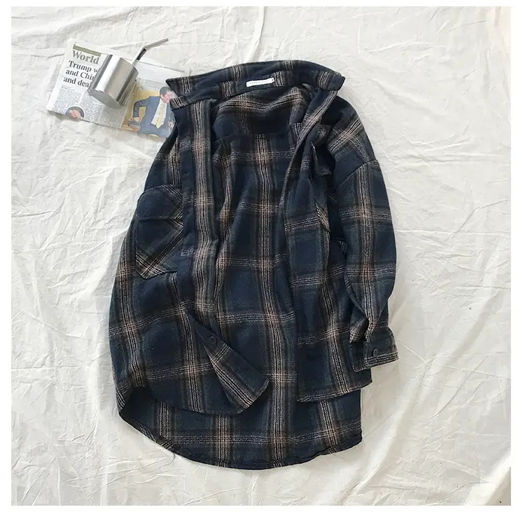 Men Plaid Woolen Jacket Winter Autumn Loose Fit — feature 33