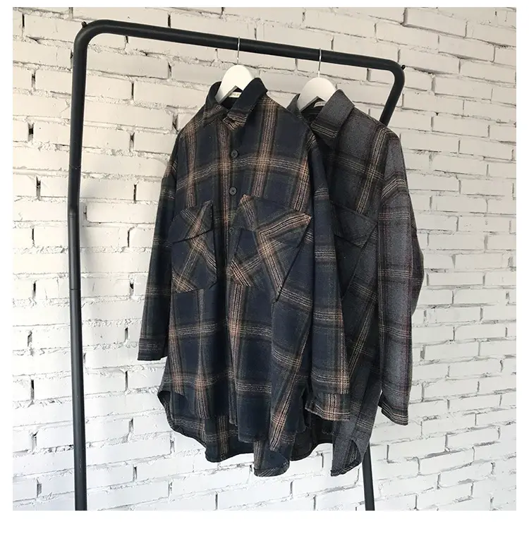 Men Plaid Woolen Jacket Winter Autumn Loose Fit — feature 35