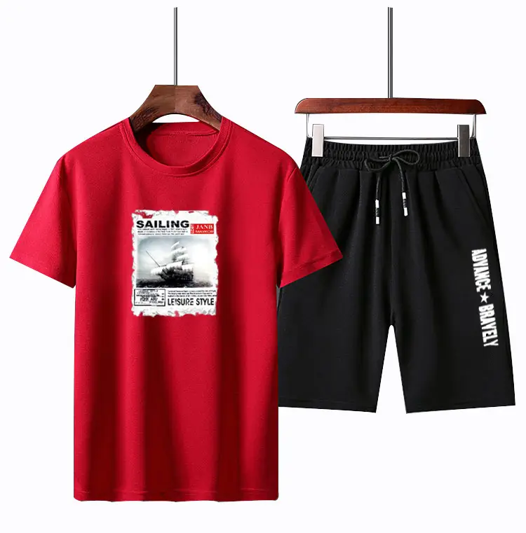 Men Running 2-Piece White Black Summer Shorts Set - Image 2