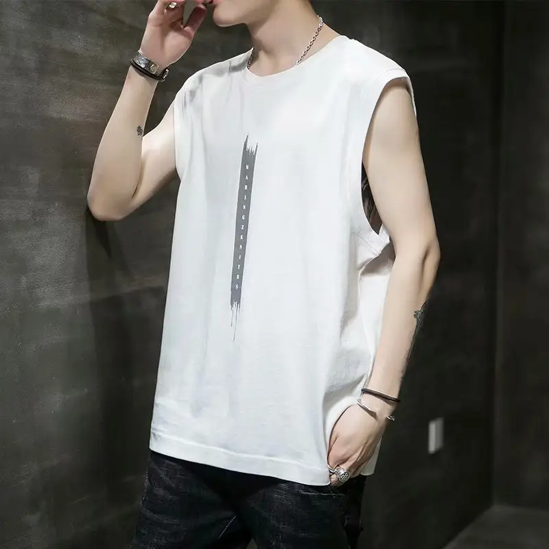 Men Sleeveless Grey Basketball Vest Casual Wear