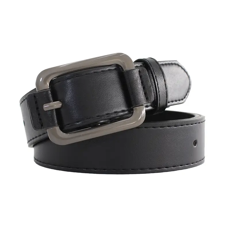 Men's Black Leather Belt with Japanese Buckle 2 Sizes - Image 7