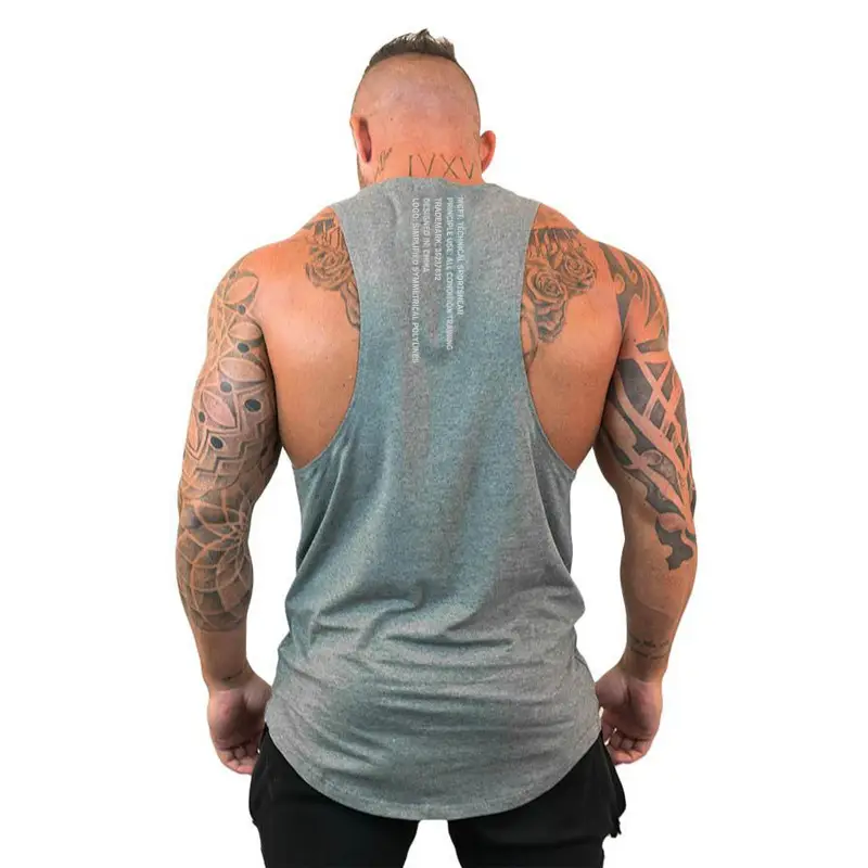 Men's Black Sleeveless Muscle Vest Back View