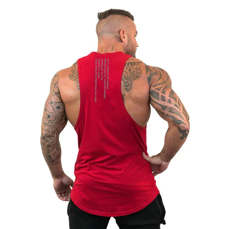 Men's Black Sleeveless Muscle Vest Back View