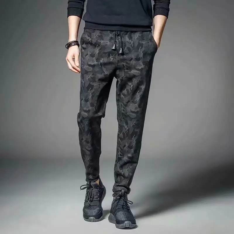 Men Black Striped Jogger Pants Large Size - Image 5