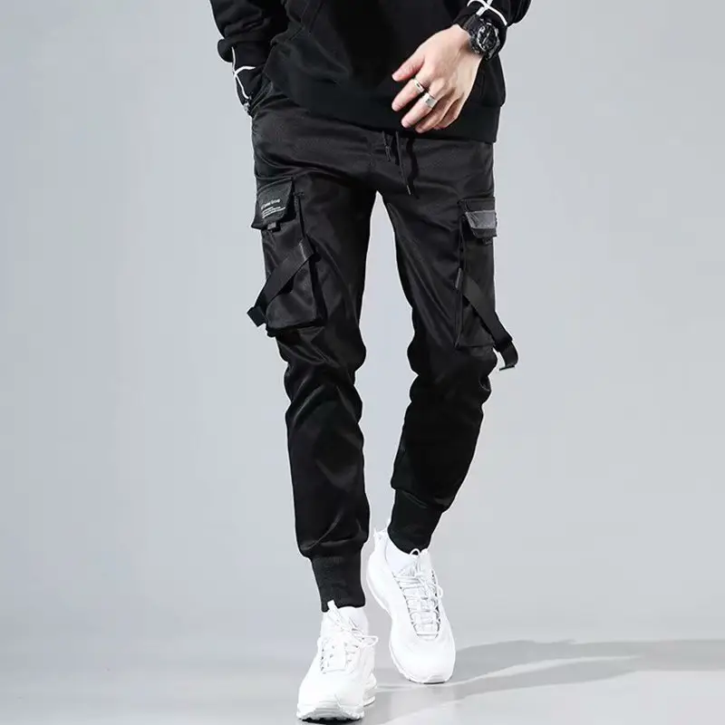 Men Black Tactical Trousers with Hidden Pocket — feature 5