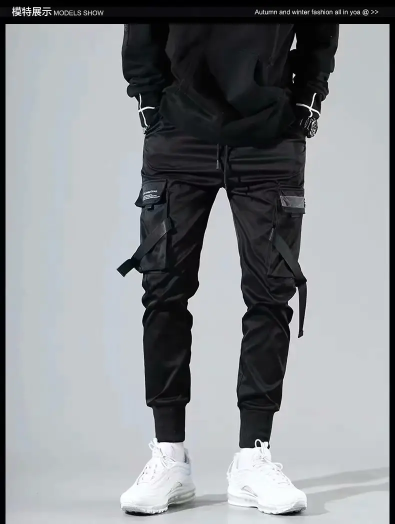 Men Black Tactical Trousers with Hidden Pocket — feature 9