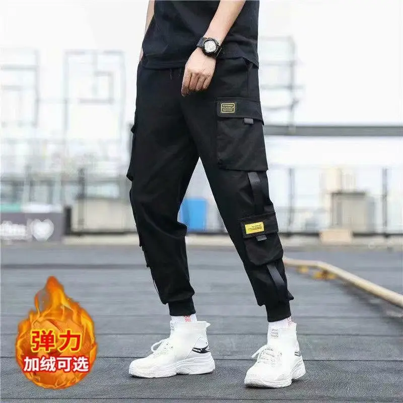 Men Fleece Lined Ankle Pants Black Winter Casual - Image 2