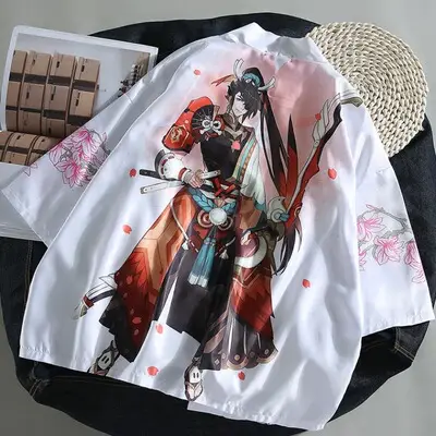 Men's Taoist Robe Seven-Sleeve Jacket Black Red White - Image 7