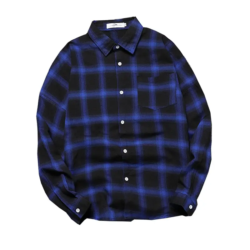 Korean Style Plaid Long Sleeve Shirt Set - Image 5
