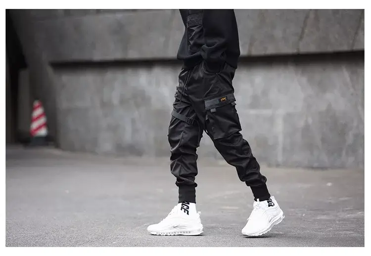 Men Tactical Ankle-Tied Pants Black Slim Fit — feature 3
