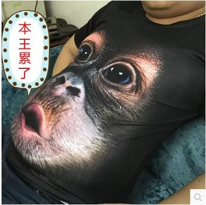 3D Funny Monkey T-Shirt for Men Summer