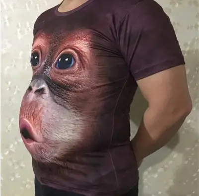 3D Funny Monkey T-Shirt for Men Summer