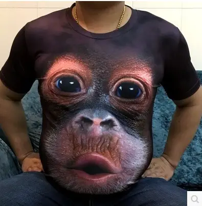 3D Funny Monkey T-Shirt for Men Summer