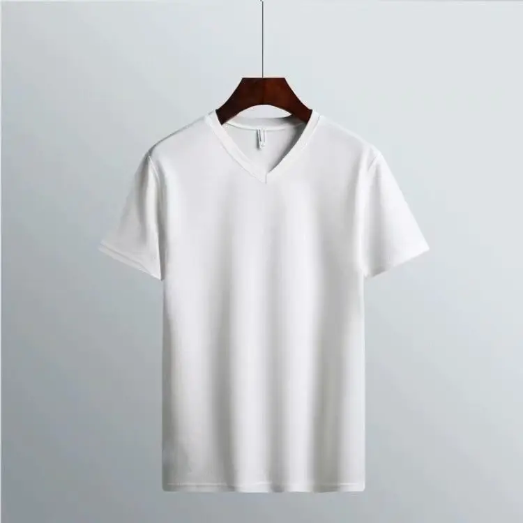 Men's White Short Sleeve T-Shirt Large Size - Image 4