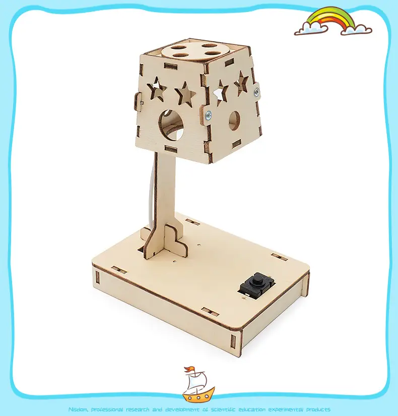 Hand-Assembled Wooden Desk Lamp for Kids Science Experiment — feature 9
