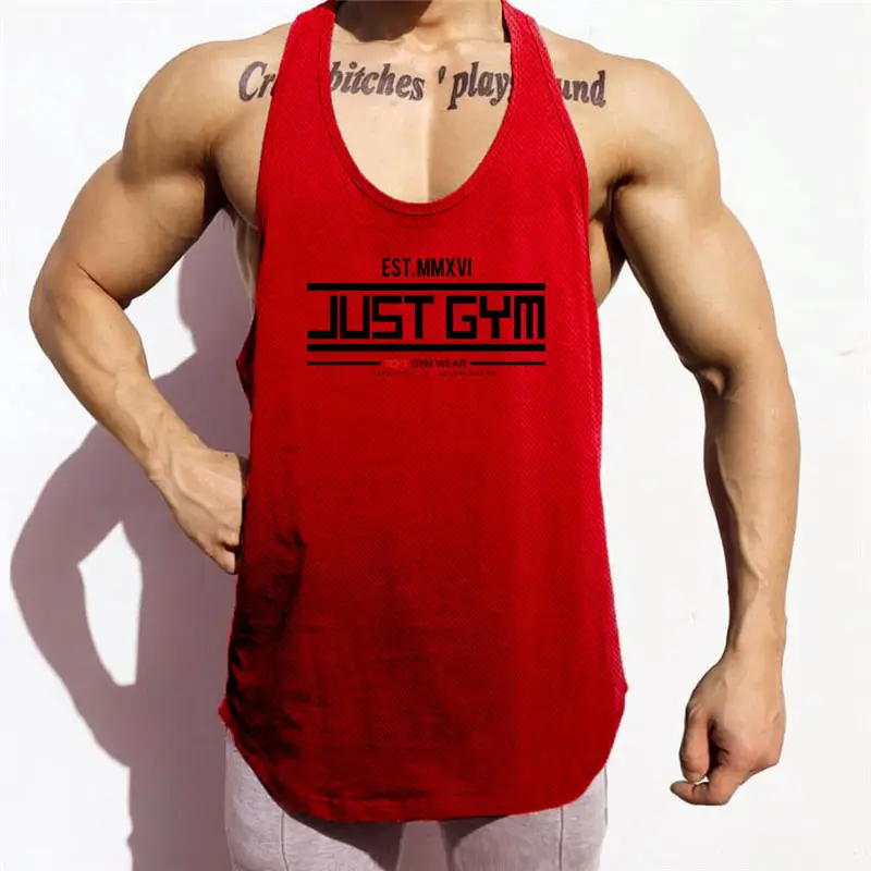 Men's Yellow Jersey Tank Top Just GHTM Summer Bodybuilding Vest - Image 3