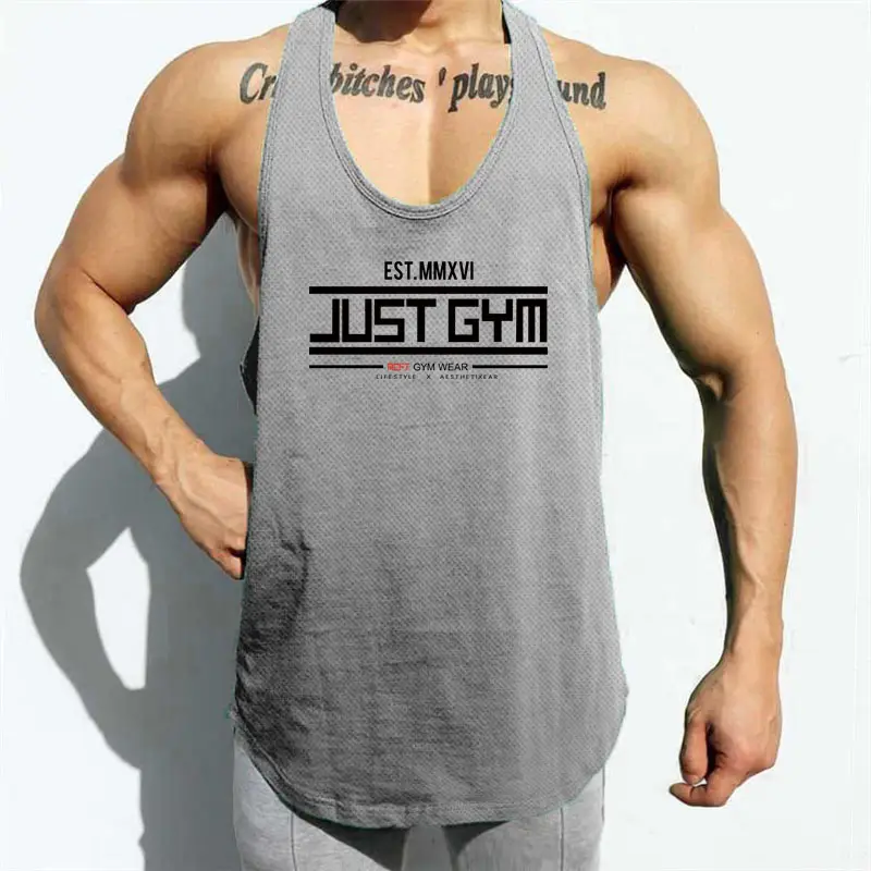 Men's Yellow Jersey Tank Top Just GHTM Summer Bodybuilding Vest - Image 4