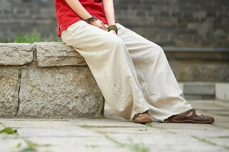 Zen-Style Loose Long Pants for Women Plus Size Cotton Linen — feature 6