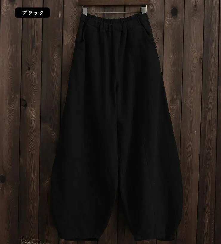 Zen-Style Loose Long Pants for Women Plus Size Cotton Linen