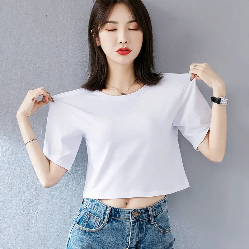 Pink Loose Neck T-Shirt for Women High Waist Shorts