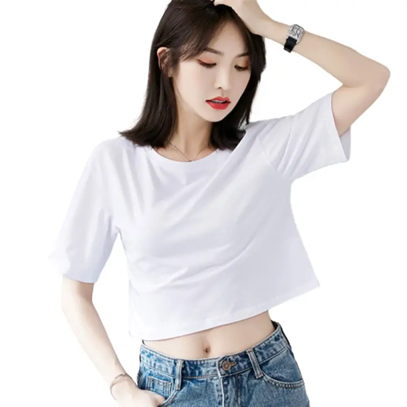 Pink Loose Neck T-Shirt for Women High Waist Shorts