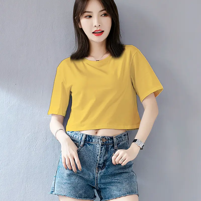 Pink Loose Neck T-Shirt for Women High Waist Shorts