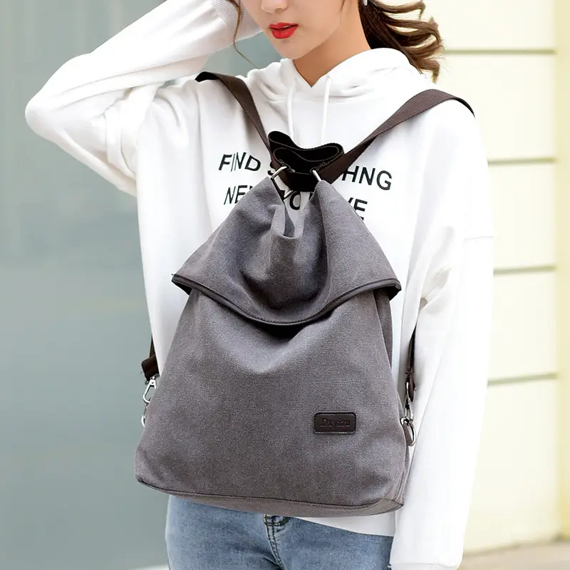 Blue Canvas Crossbody Bag for Women Large Capacity - Image 9