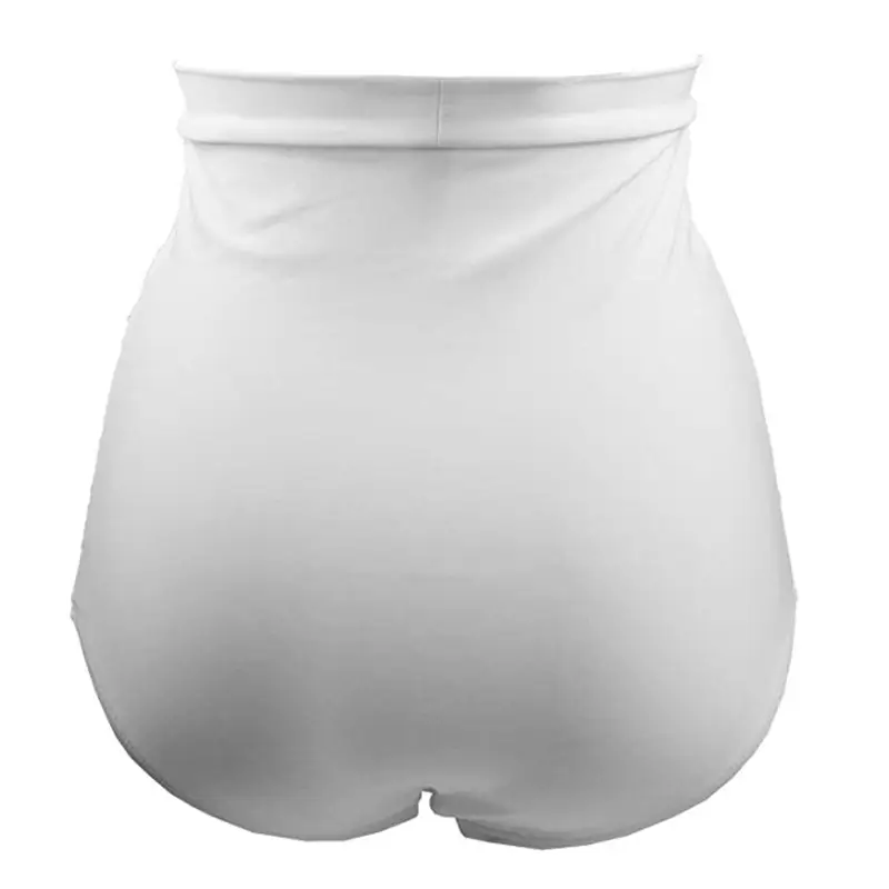 Red Slim Fit Pleated High Waist Swim Trunks for Women
