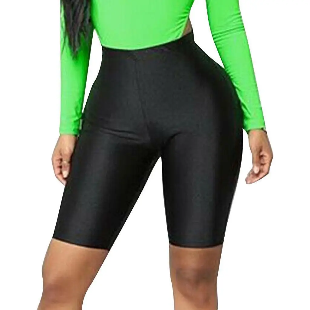 Blue High-Waisted Fluorescent Women's Shorts 5Q - Image 2