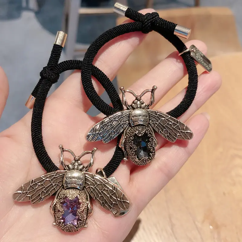 Bee Hair Ring Korean Style Silver Plated - Image 8