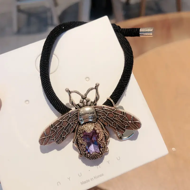 Bee Hair Ring Korean Style Silver Plated - Image 3