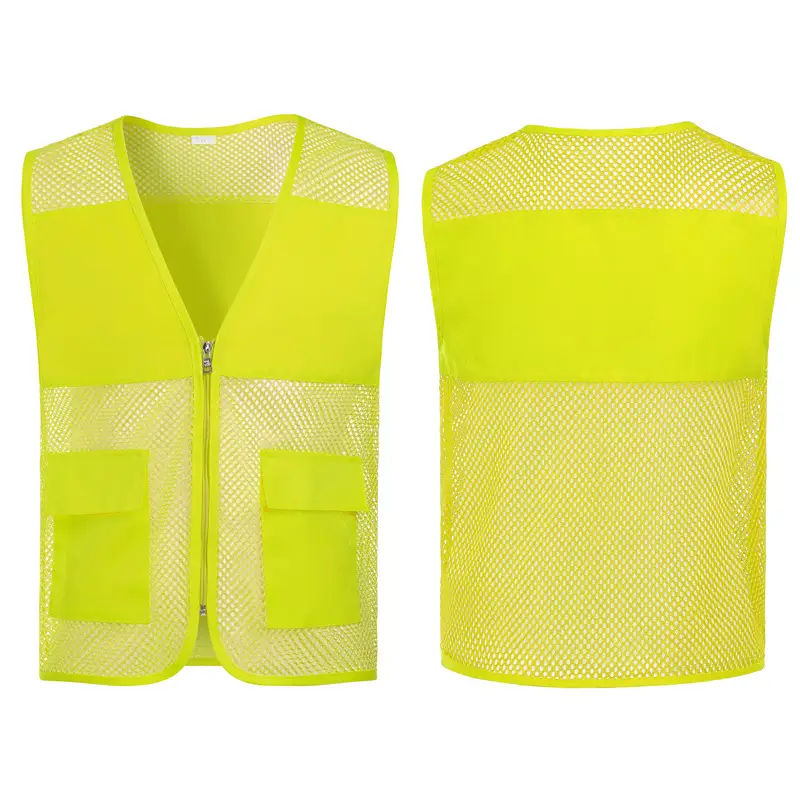 Yellow Mesh Volunteer Vest for Kids Summer Wear - Image 9