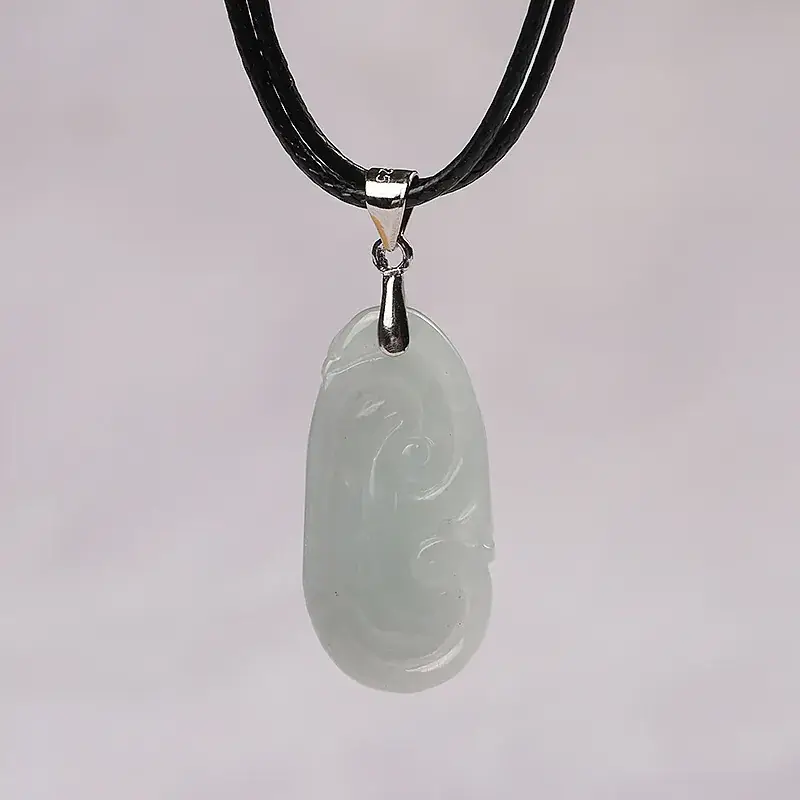 Natural Jade Ruyi Pendant S925 Silver Clasp