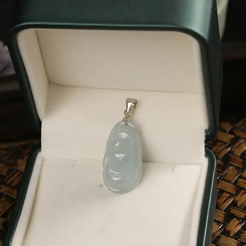 Natural Jade Ruyi Pendant S925 Silver Clasp