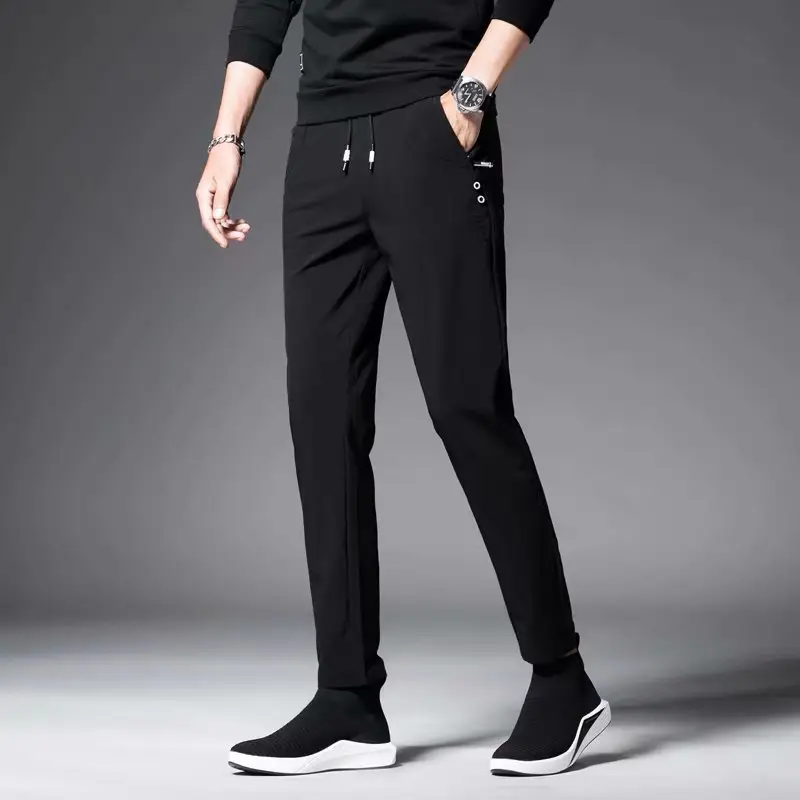 Men's Black Slim Fit Casual Pants Spring Summer 2020 - Image 2