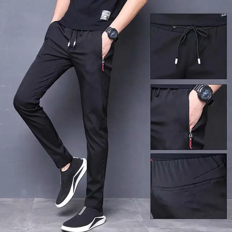 Men's Black Slim Fit Casual Pants Spring Summer 2020 - Image 4