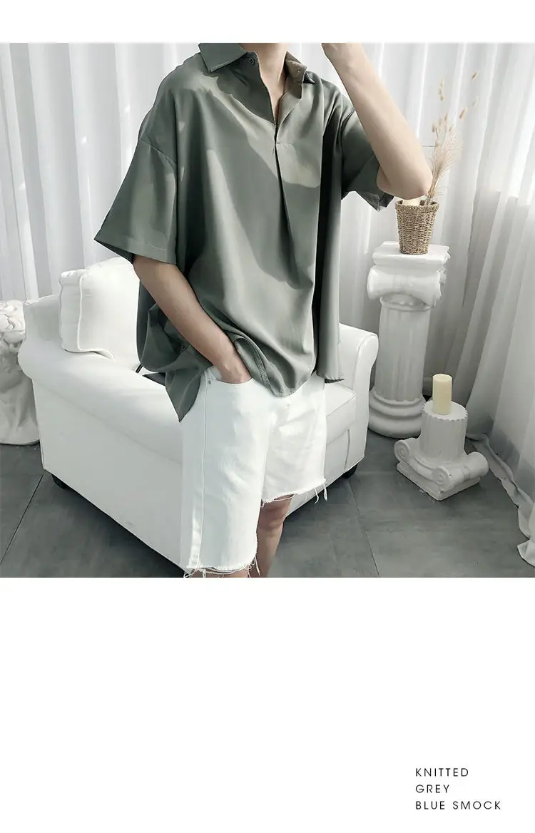 Men's Black Short Sleeve V-Neck Shirt with White Shorts — feature 5