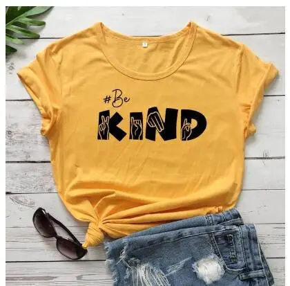 Be Kind Short Sleeve T-Shirt Yellow - Image 4