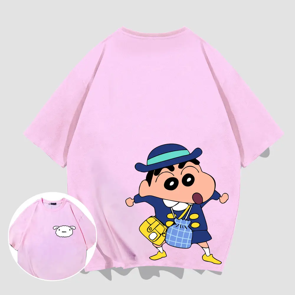 Pink Cartoon Print T-Shirt for Women Men Summer Wear - Image 6
