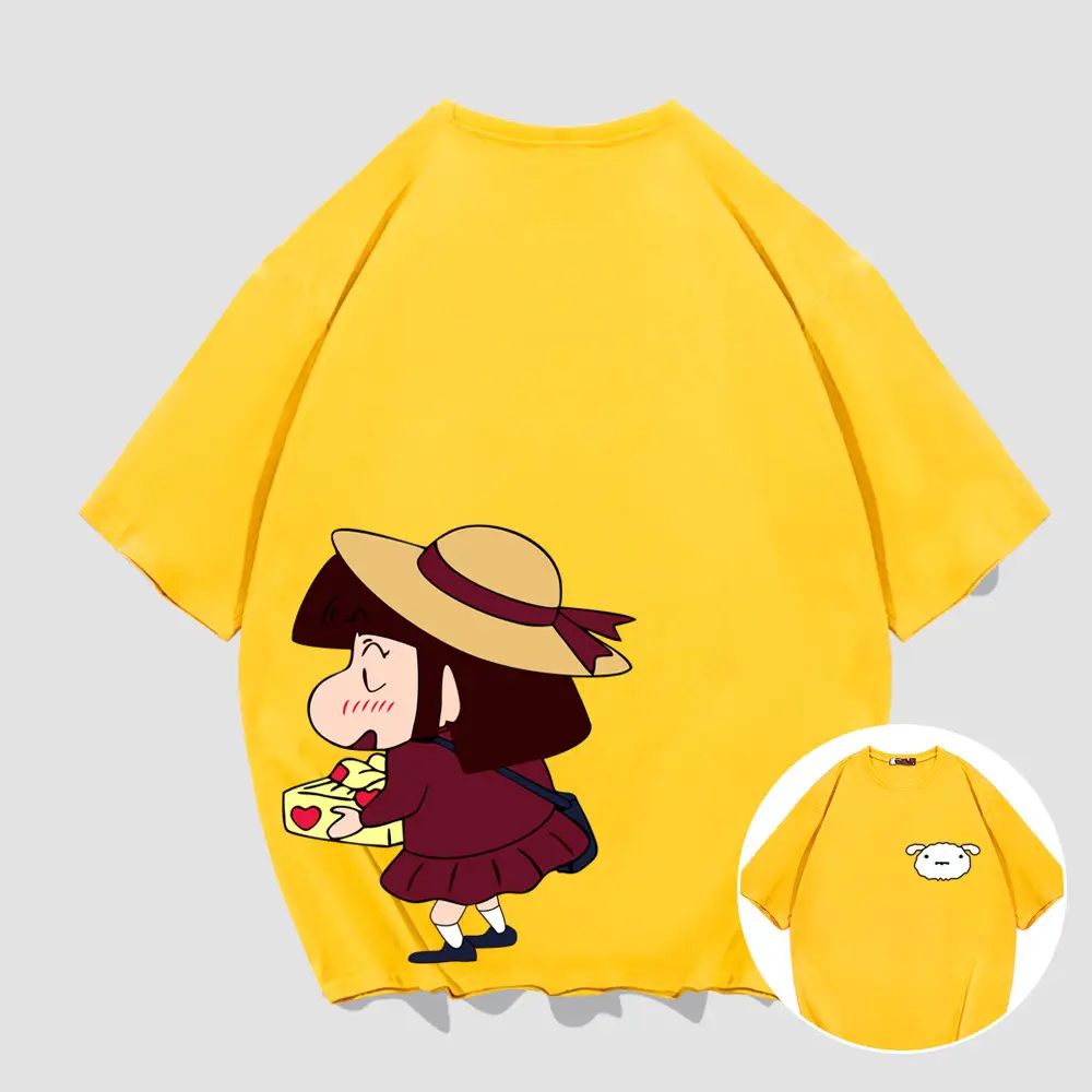 Pink Cartoon Print T-Shirt for Women Men Summer Wear - Image 9